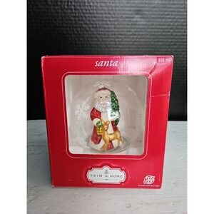 Trim A Home Santa New In Box Hand Blown Glass‎ Globe Color Changing